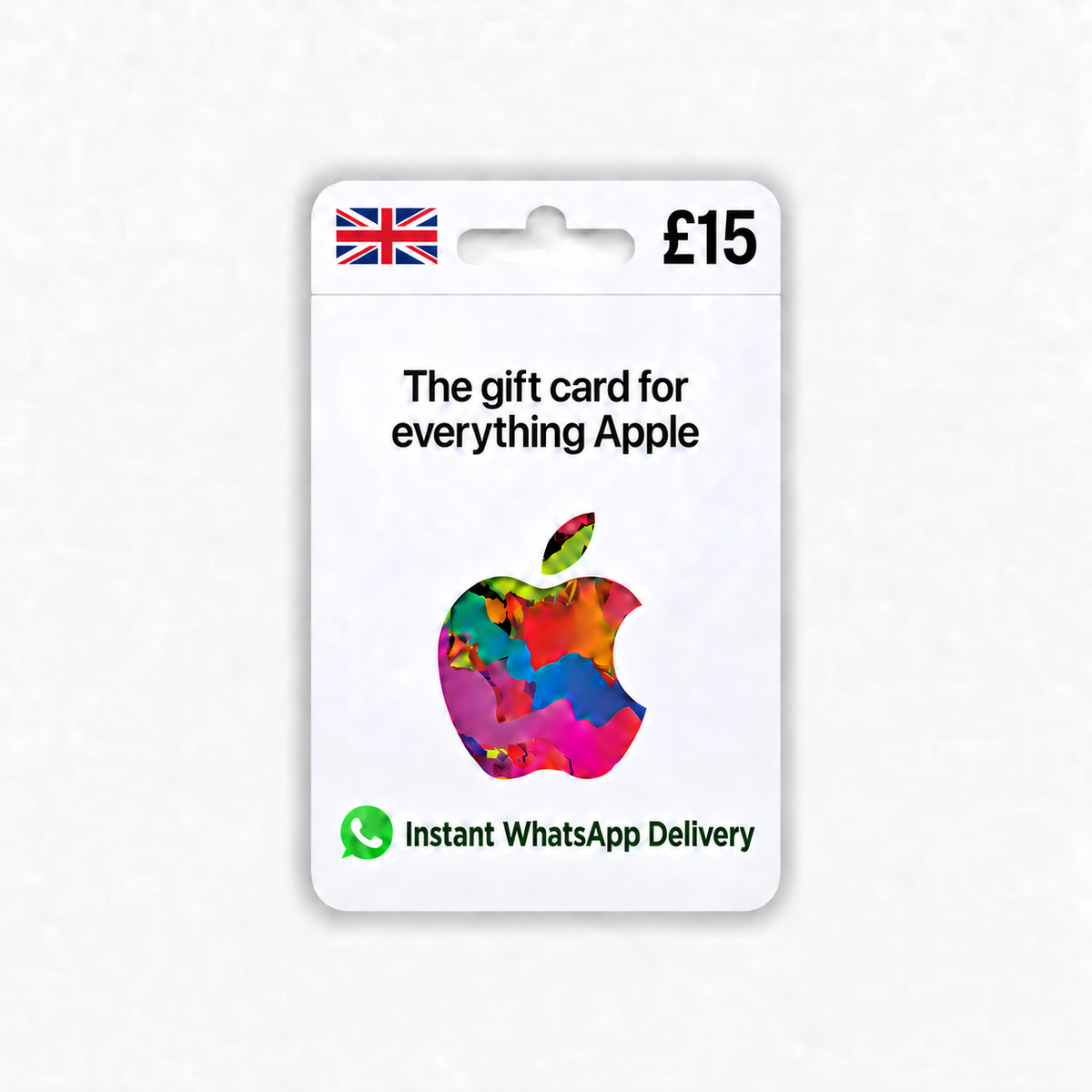 UK £15 Apple and iTunes gift card with instant WhatsApp delivery
