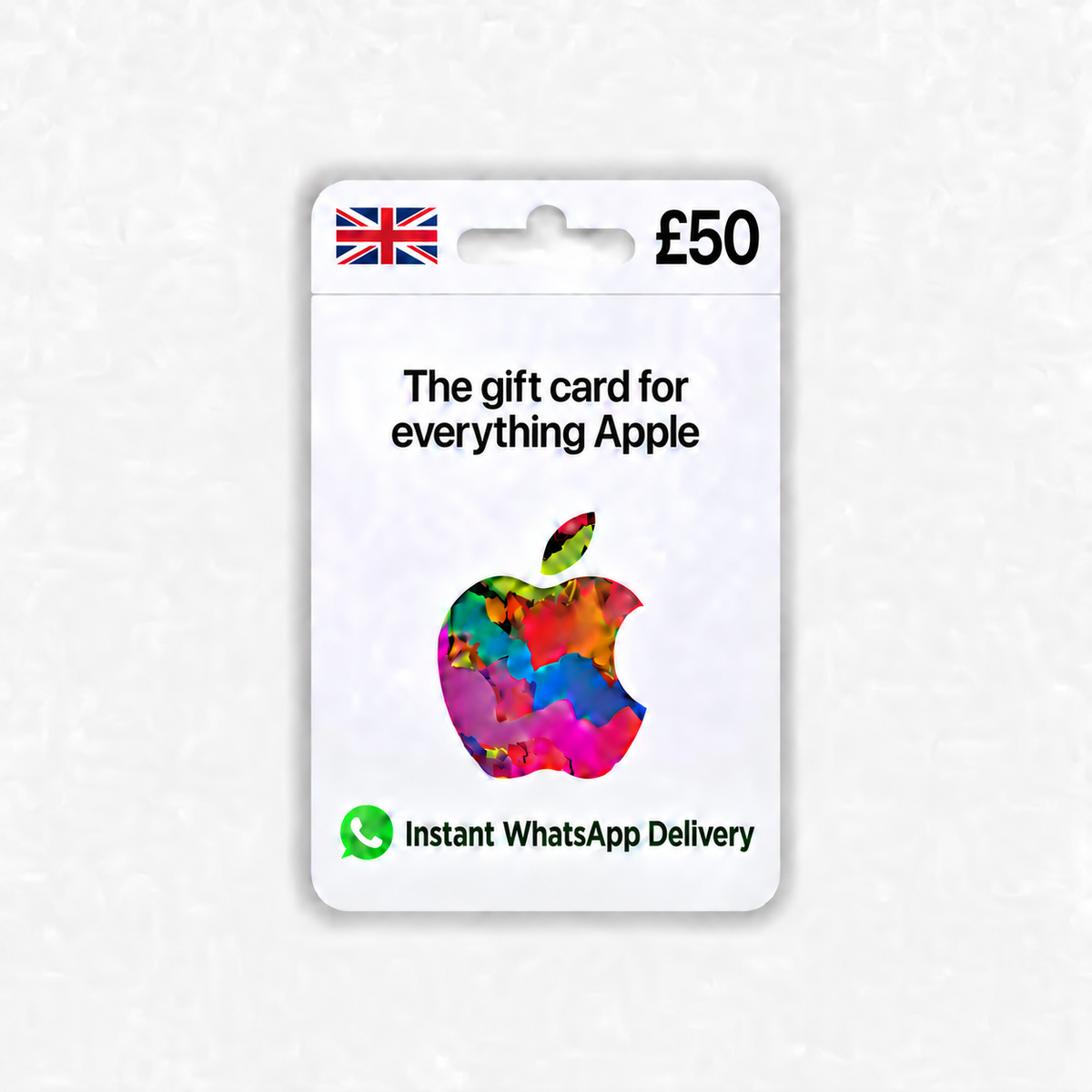 UK £50 Apple and iTunes gift card with instant WhatsApp delivery