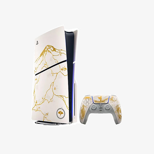 Ghost of Yotei Gold Limited Edition PlayStation 5 Console Bundle out of the box picture with its controller