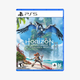 PlayStation 5 game disc for 'Horizon Forbidden West' with a dragon and character on the cover.