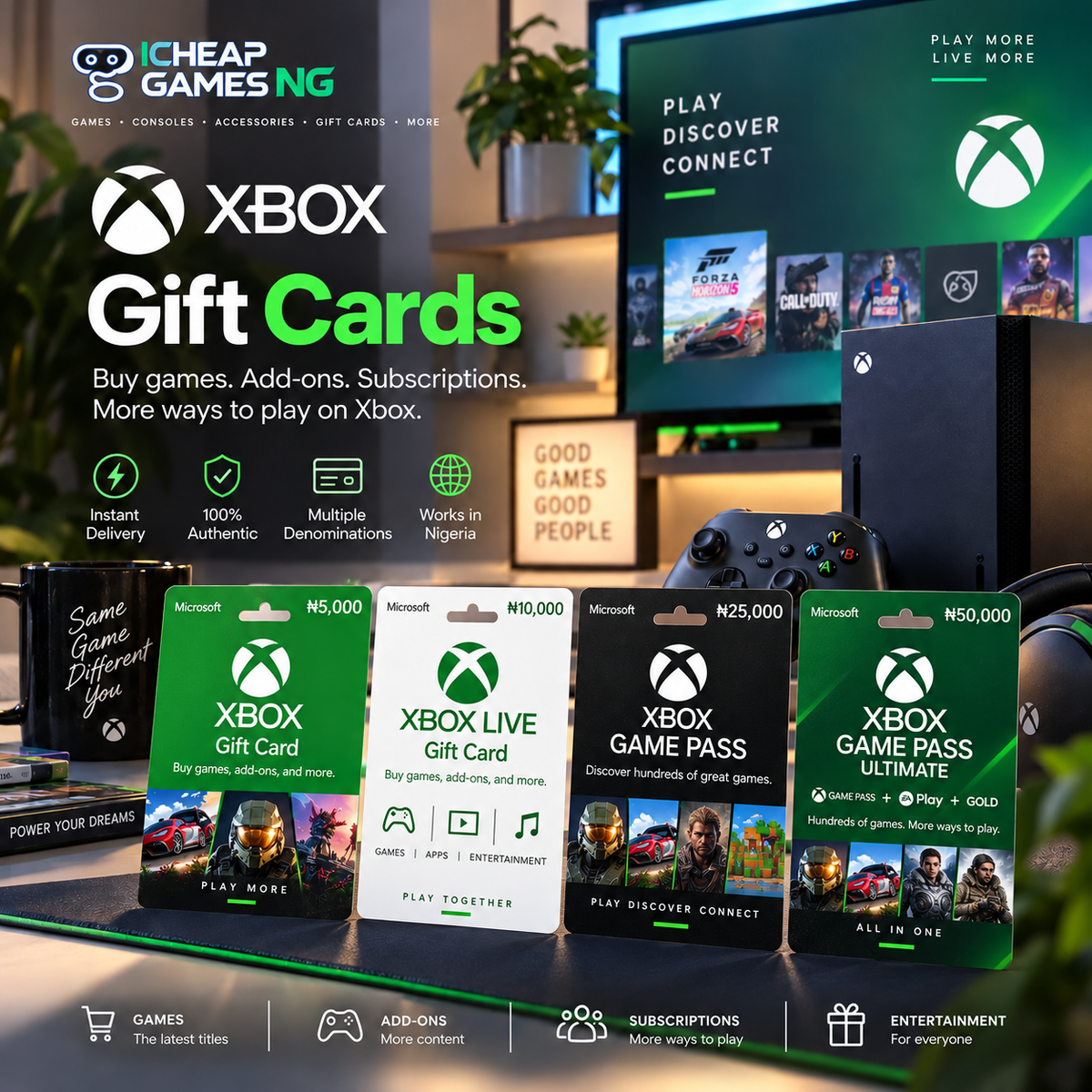 Xbox gift cards in Nigeria