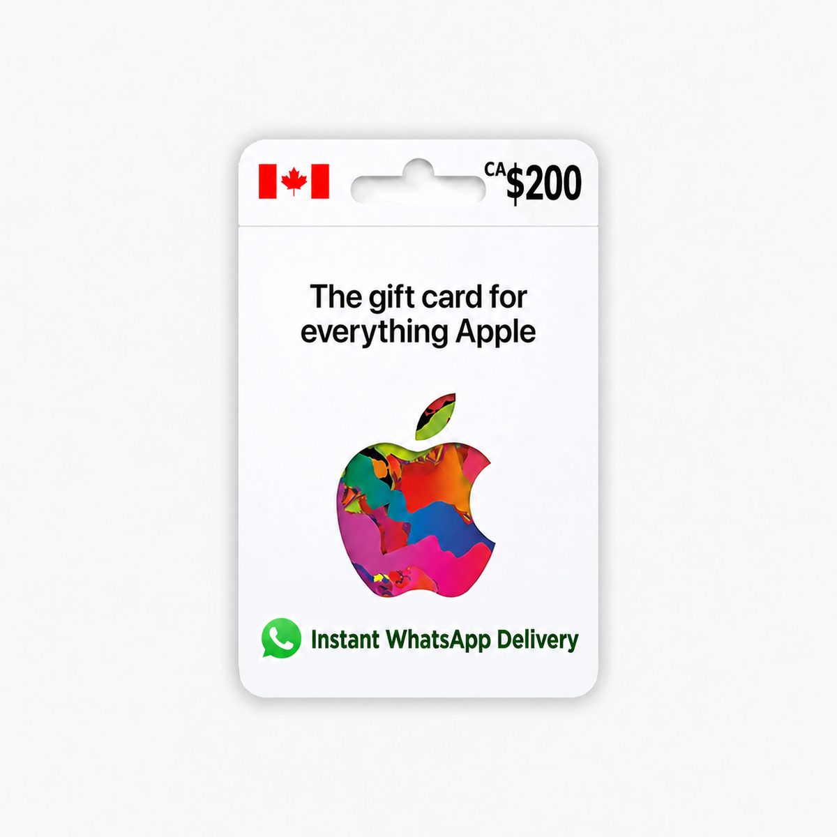 CA$200 Apple Gift Card for Canada with instant WhatsApp delivery
