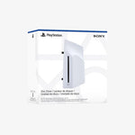 PlayStation disc drive packaging with Sony branding on a white background