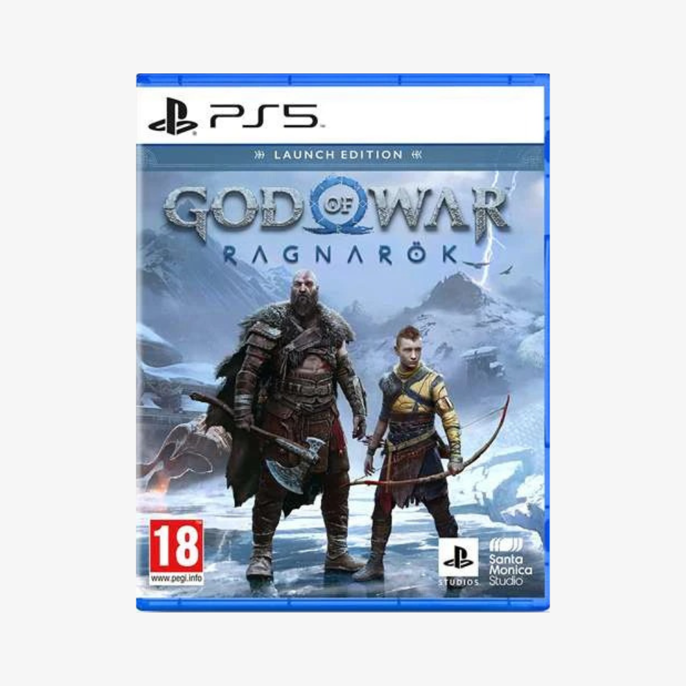 Game case for 'God of War Ragnarök' on a white background