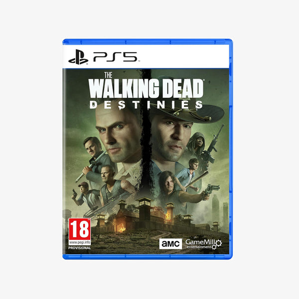 PS5 game disc for 'The Walking Dead: Destinies' on a white background